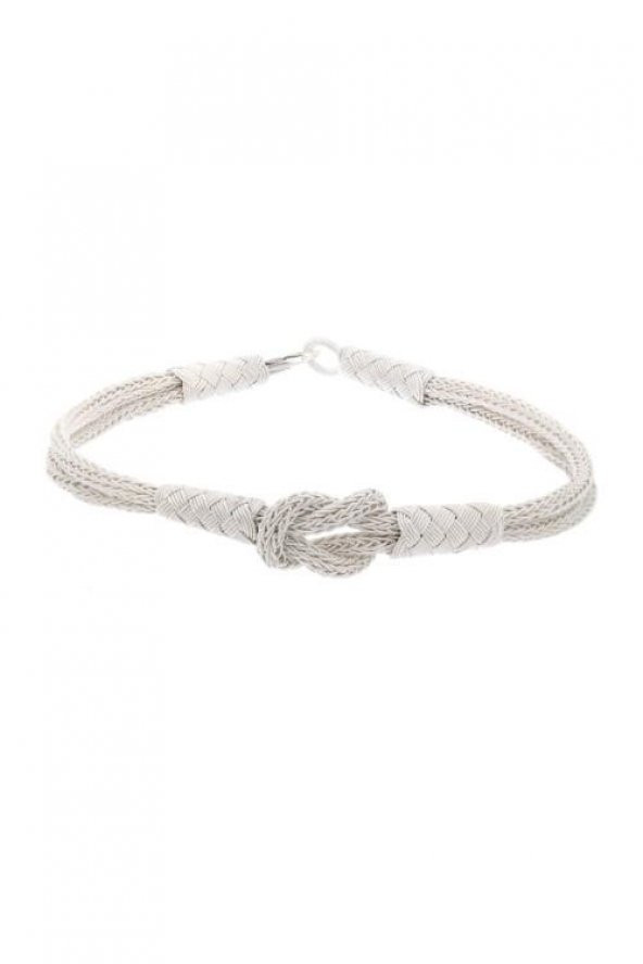 Unisex Kazaziye Düğüm Bileklik/Gümüş El Sarması Osmanlı Motif Bileklik - 6