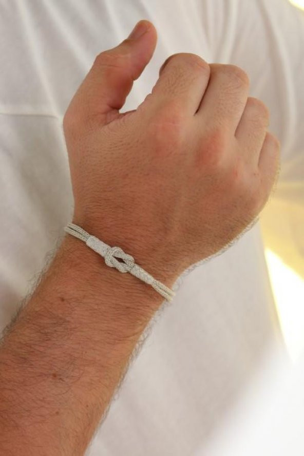 Unisex Kazaziye Düğüm Bileklik/Gümüş El Sarması Osmanlı Motif Bileklik - 8