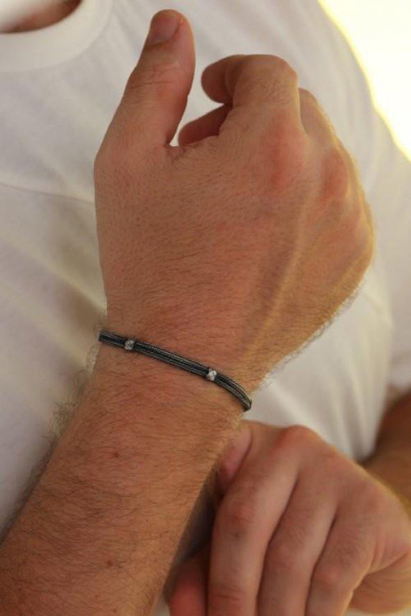 Unisex Kazaziye Çift Sıralı Bileklik/Gümüş El Sarması Osmanlı Motif Bileklik - 4