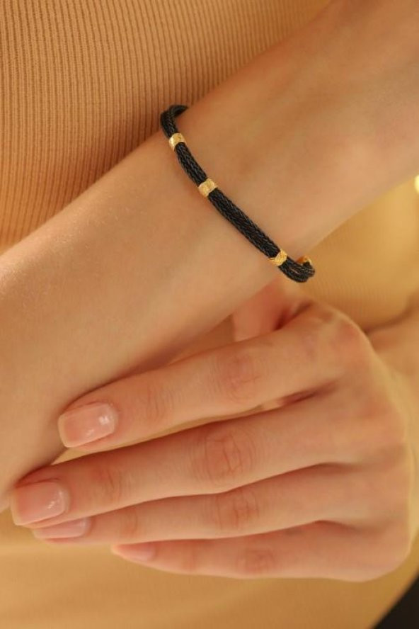 Unisex Kazaziye Çift Sıralı Bileklik/Gümüş El Sarması Osmanlı Motif Bileklik - 5