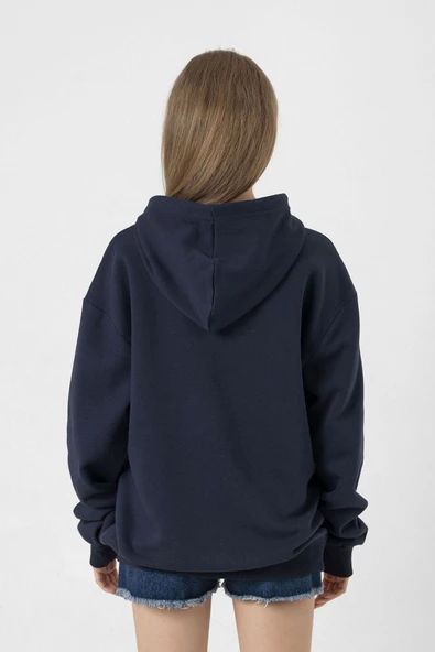 Free Facehugger Hugs Lacivert Kadın 3ip Kapşonlu - Resim 4