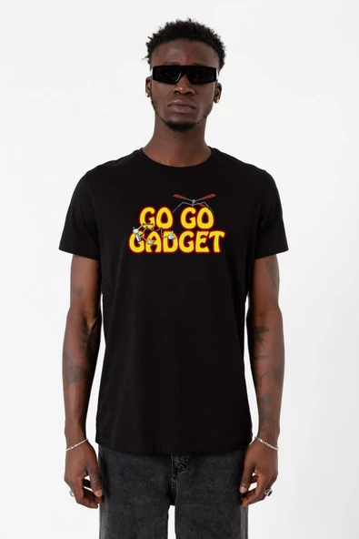 Inspector Gadget Go Go Gadget Siyah Erkek Tshirt