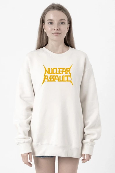 Nuclear Assault Lettern Beyaz Kadın 2ip Sweatshirt ürün görseli