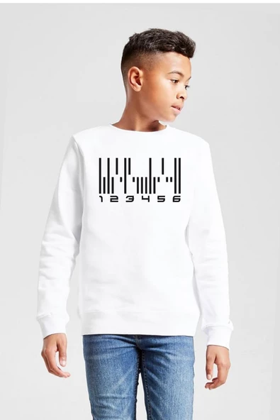 Dark Matter The Android Barcode Beyaz Çocuk 2ip Sweatshirt