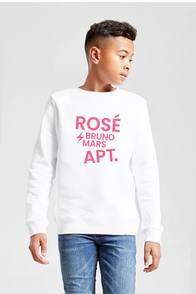 BLACKPINK ROSE BRUNO MARS APT Beyaz Çocuk 2ip Sweatshirt