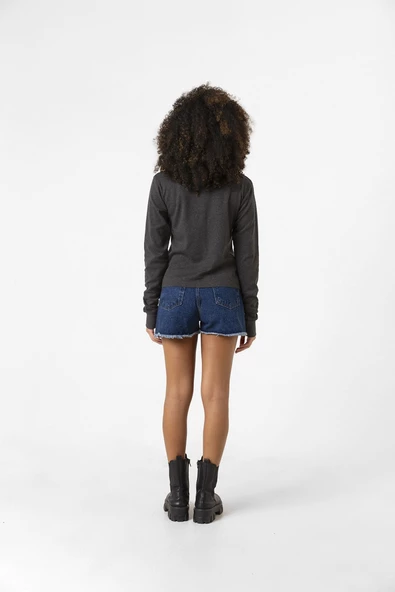Dark Matter The Android Barcode Füme Ekstra Uzunkol Sweatshirt - 5