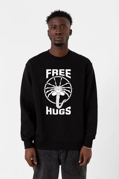 Free Facehugger Hugs Siyah Erkek 2ip Sweatshirt ürün görseli