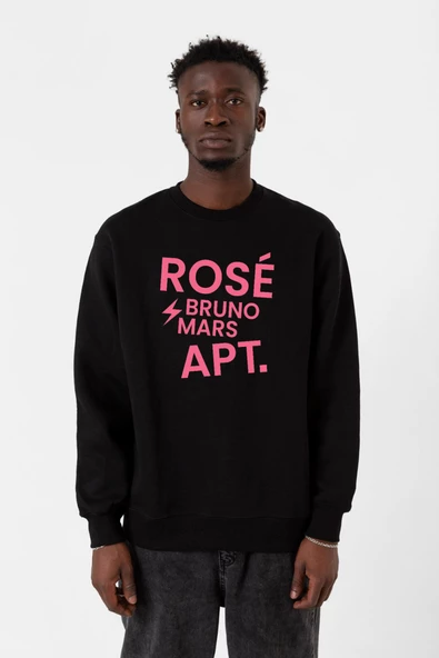 BLACKPINK ROSE BRUNO MARS APT Siyah Erkek 2ip Sweatshirt