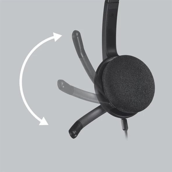 LOGITECH H340 USB GÜRÜLTÜ ÖNLEYİCİ MİKROFONLU KABLOLU KULAKLIK-SİYAH 981-000475 - 4
