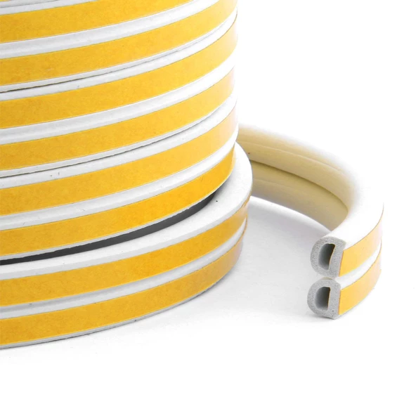 Kapı Pencere Bandı Fitili Yapışkanlı Beyaz Soğuk İzolasyon Bant 10x2=20 METRE + Eşik Süngeri 2'Li SET - 5