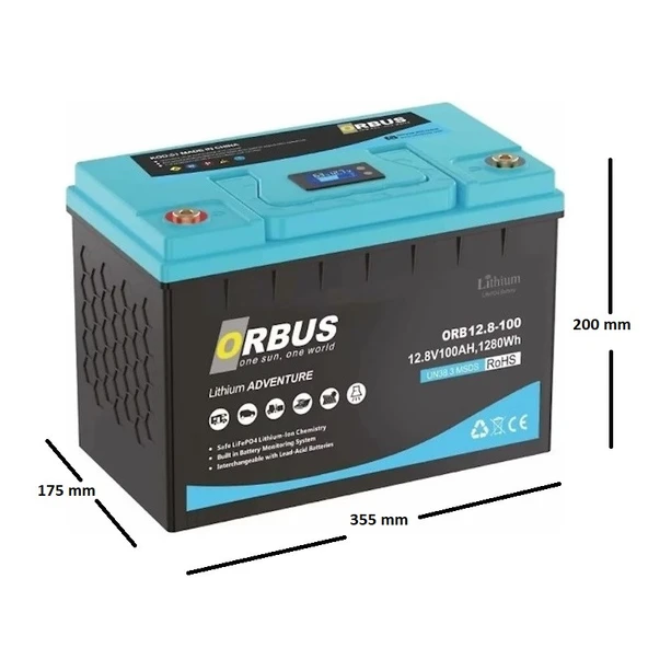Orbus 12.8 Volt 100 Amper Lityum Lifepo4 Akü - 2