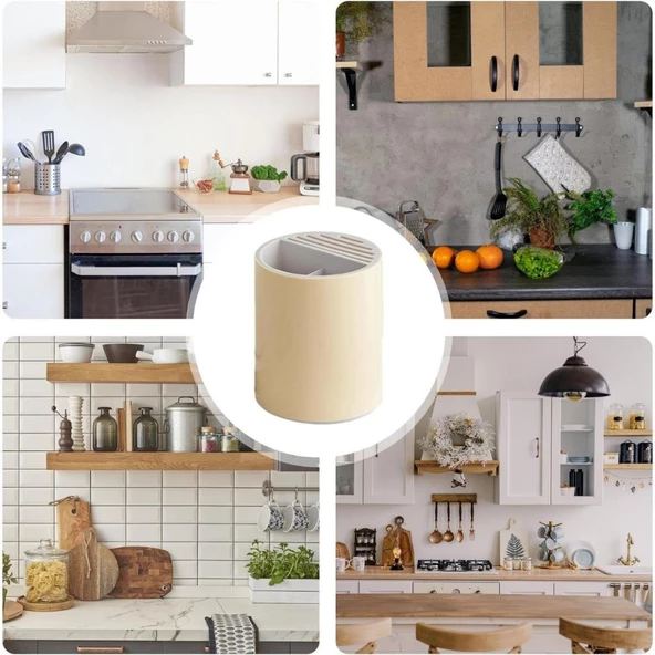 Polham Mutfak Düzenleyici Çatal, Kaşık, Bıçak Standı, 360 Derece Dönebilen Saklama ve Kurutma Kutusu - 2