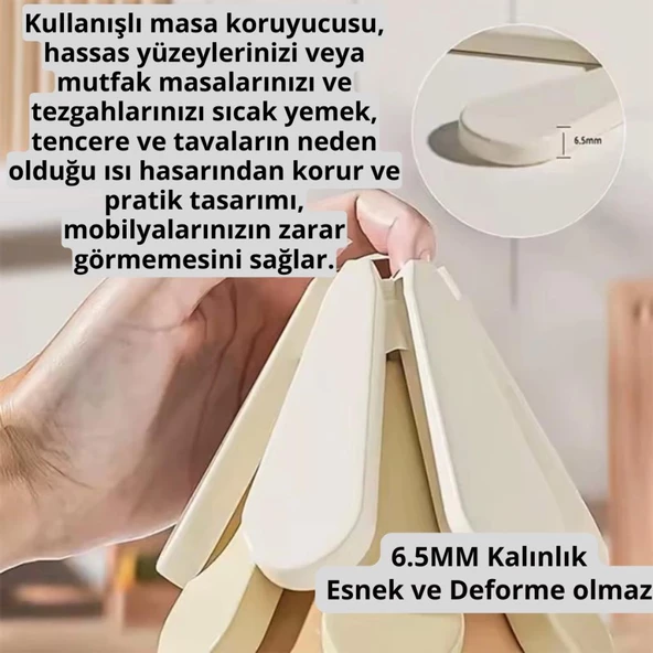 Polham Stanlı 3 Adet Set Isıya Dayanıklı Kaydırmaz Silikon Nihale, Çaydanlık Tencere Altlığı Nihale - 3