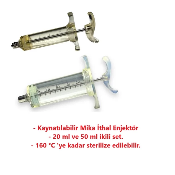 Forvet Kaynatılabilir Mika İthal Veteriner Enjektör 20 ml-50 ml Set - 2