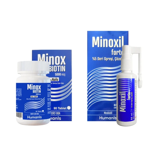 Minoxil Forte Deri Spreyi 60 ml + Minox Biotin 90 TABLET