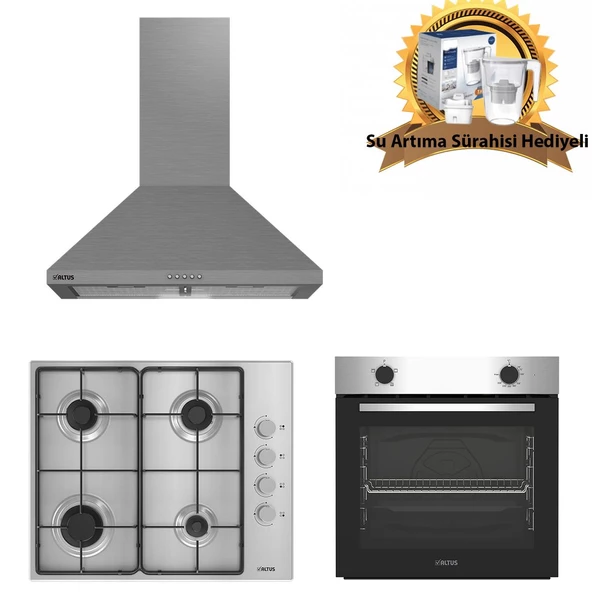 Altus İnox Ankastre Set 522 İnox Davlumbaz - 181 Gid Metal Ocak - 310 İnox Firin ( Su Aritma Sürahisi Hediyeli) - 4