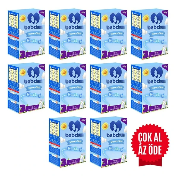 3 Devam Sütü 400 gr 9-12 Ay 10 Adet