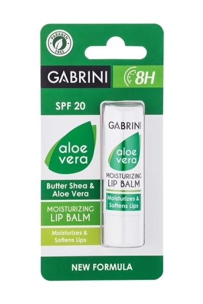 Gabrini Dudak Koruyucu Nemlendirici Lip Balm Care Aloe Vera SPF20