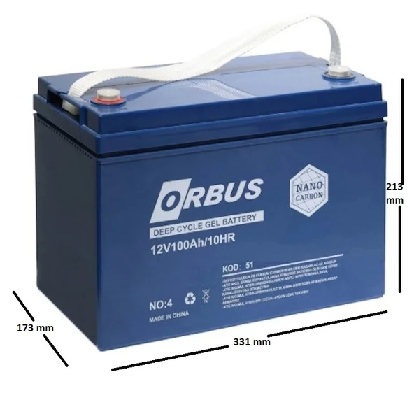Orbus 100 AH 12 V Carbon Jel Akü - 2