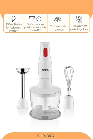 SHB-3182 3 Fonksiyonlu El Blender Seti
