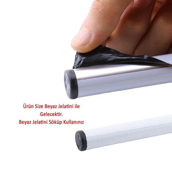 Alüminyum Metal Oklava Tekli 74 cm Mutfak Börek Hamur Un Yufka Açma Silindir Yuvarlak Krom Renk - 3