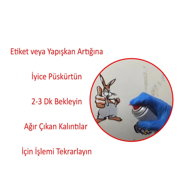 Etiket Sökücü Yapışkan Mastik Artığı Sökücü Sprey 200 ml Cam Metal Ahşap Mobilya Zemin Uygulaması - 3