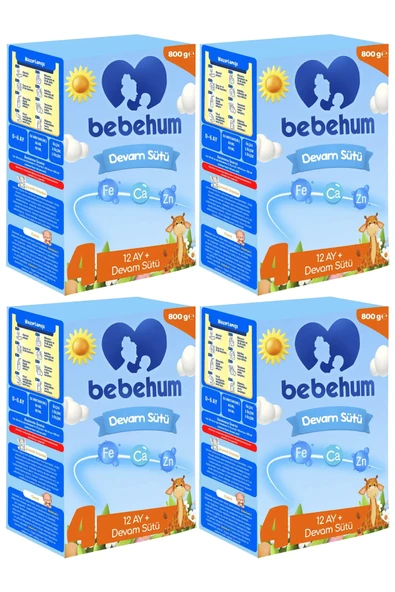 4 No Devam Sütü 12 Ay+ 800 gr x 4 Adet