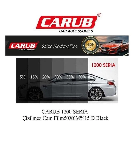SERİA 1200 Süper Koyu Siyah çİZİLMEZ Cam Filmi 4 Numara 50 Cm X 6 Metre