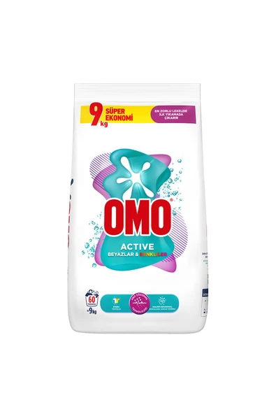 Omo Active Beyazlar & Renkliler Toz Deterjanı 9 KG - 2