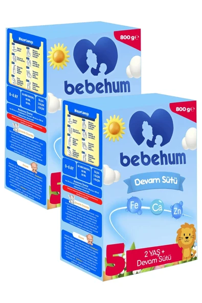 5 No Devam Sütü 2 Yaş+ 800 gr x 2 Adet