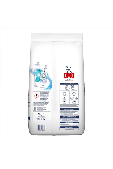 Omo Active Beyazlar & Renkliler Toz Deterjanı 9 KG - 8