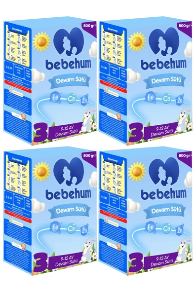 3 No Devam Sütü 9-12 Ay 800 gr x 4 Adet