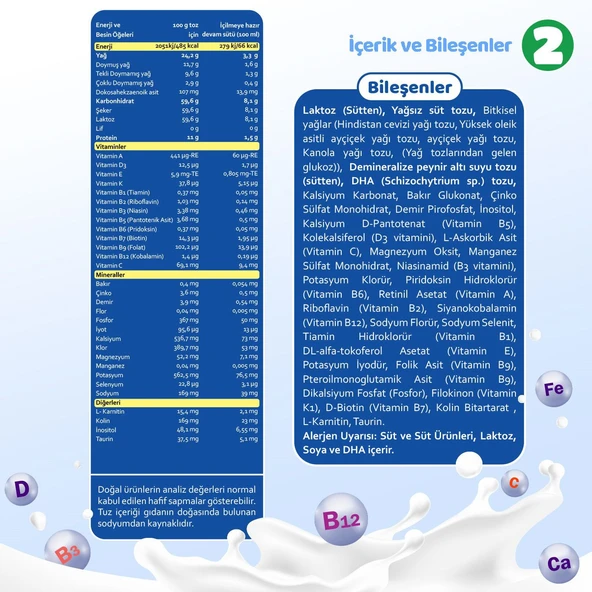 2 No Devam Sütü 6-9 Ay 800 gr x 4 Adet - 5