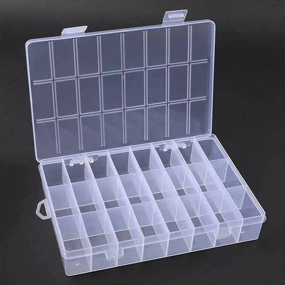 Organizer Malzeme Kutusu 24 Bölmeli Şeffaf PBB040-24 (#33) Setbox 18,5x12,5x3,5mm