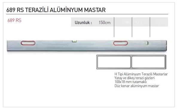 Bmi 689RS150RS Terazili Amüminyum Mastar 150 CM - 4