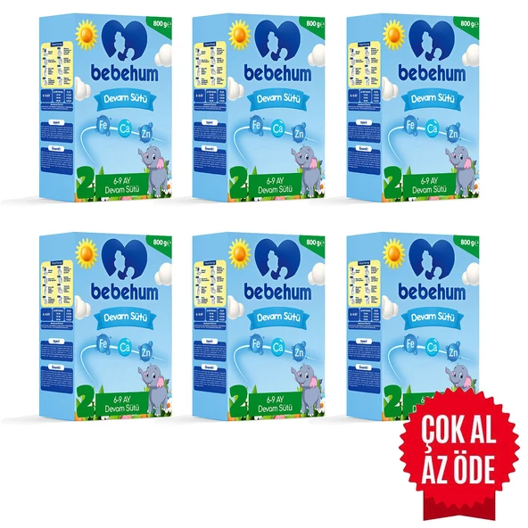 2 No Bebek Sütü 6-9 Ay 800 gr X 6 Adet