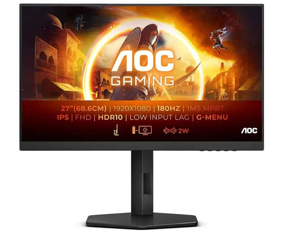 (OUTLET) AOC 27G4X 27" 0.5 ms Full HD Pivot IPS 180 Hz Oyuncu Monitörü