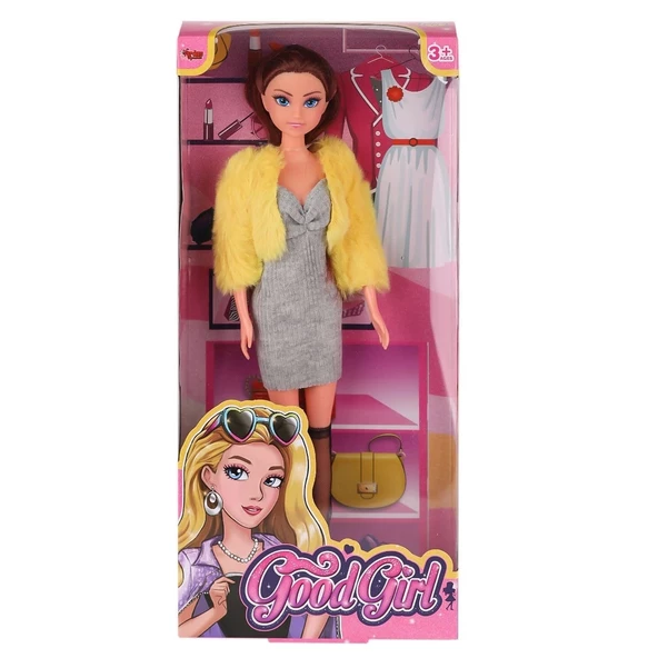 WG-115519-20 Kürk Ceketli Elbiseli Bebek 29 cm  -Vardem Oyuncak - 3