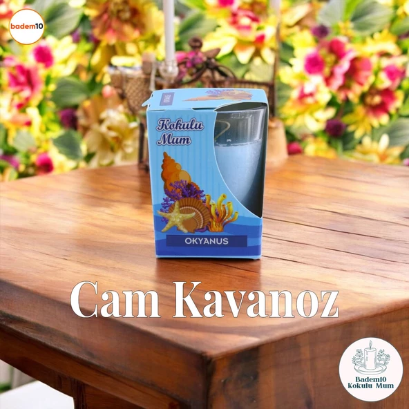 Kokulu Mum Dekoratif Mini Cam Kavanoz Bardak Mumluk Kandil Hediyelik Mavi Okyanus Kokulu Mumlar - 3