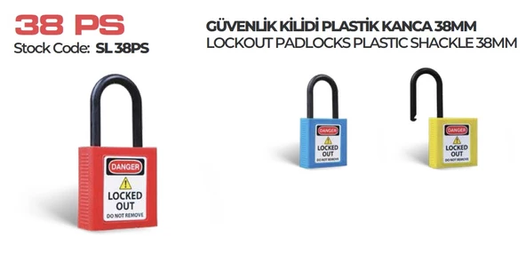 Eked Güvenlik Kilidi Bbu Loto Sl38ps Plastik Kanca 38mm - Resim 2