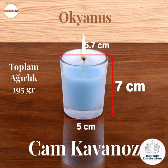 Kokulu Mum Dekoratif Mini Cam Kavanoz Bardak Mumluk Kandil Hediyelik Mavi Okyanus Kokulu Mumlar - 4