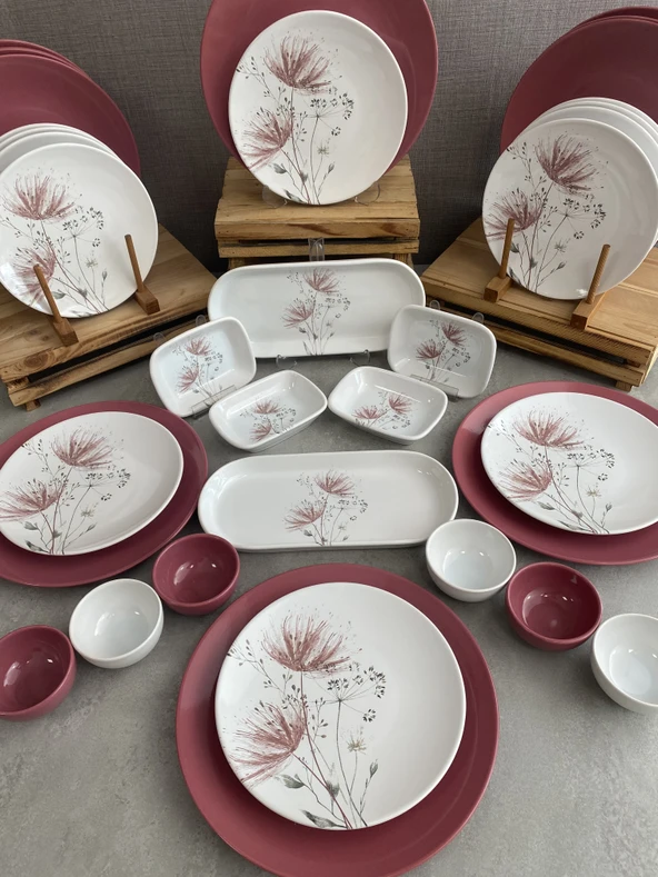 Keramika Takım Kahvaltı Frambuaz Hindiba 36 Parça 12 Kişilik - 4