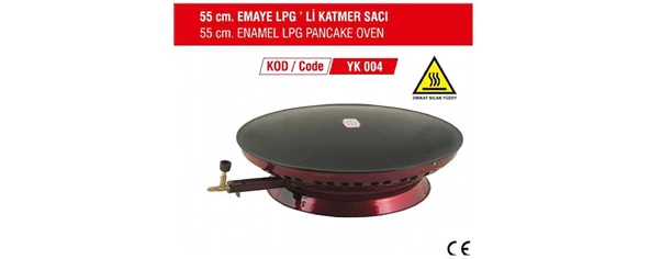 YILDIZ Katmer Emaye Saç 55 Cm Lpg Uyumlu Ekmek Gözleme Börek Ve Katmer Sacı - 2