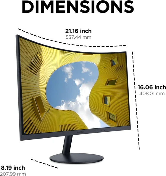 (OUTLET) Koorui 24N5C 24" 12 ms Full HD Curved Monitör - 3