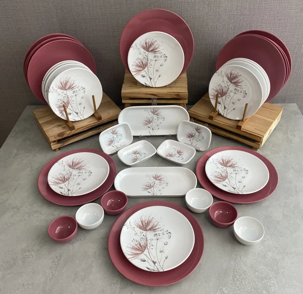 Keramika Takım Kahvaltı Frambuaz Hindiba 36 Parça 12 Kişilik - 2