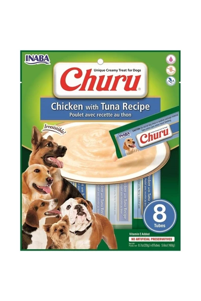 Ciao Churu Ton Balıklı Ve Tavuklu Tamamlayıcı Köpek Ödül Maması 8 * 20 Gr