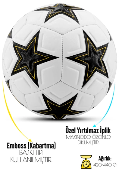 Telvesse Futbol Topu Şampiyonlar Ligi Pompalı Set Dayanıklı Sert Zemin Halı Saha Futbol Topu 341 - 2