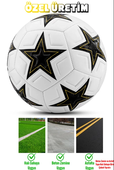 Telvesse Futbol Topu Şampiyonlar Ligi Pompalı Set Dayanıklı Sert Zemin Halı Saha Futbol Topu 341 - 5