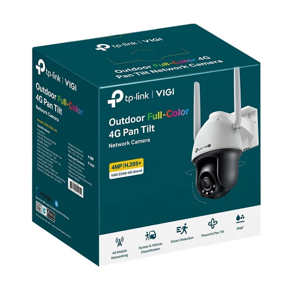 TP-Link VIGI C540-4G 4mm Lens 4MP Full Color İnsan Araç Algılama Kamera - Resim 5