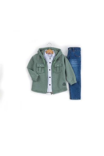 Life For Moda Erkek Çocuk Gömlekli Ceketli 3'lü Takım 3749 - 2